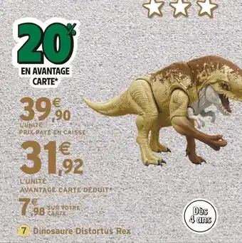 Intermarché Dinosaure Distortus Rex JURASSIC WORLD offre