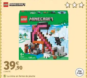 Intermarché LEGO MINECRAFT La mine en forme de pioche offre