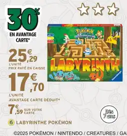 Intermarché RAVENSBURGER Labyrinthe Pokémon offre