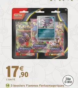 Intermarché Pokémon 3 boosters Flammes Fantasmagoriques offre