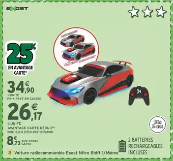 Intermarché EXOST Voiture radiocommandée Truggy Monster 1/16ème offre