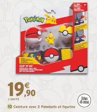 Intermarché Pokémon Ceinture avec 2 Pokeballs et figurine offre