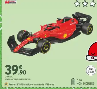 Intermarché MONDO MOTO Ferrari F1-75 radiocommandée 1/12ème offre