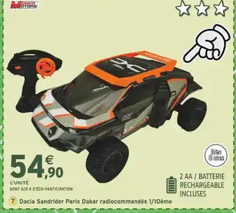 Intermarché Dacia sandrider paris dakar radiocommandée 1/10ème offre