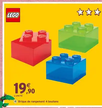 Intermarché LEGO Brique de rangement 4 boutons offre