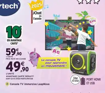 Intermarché VTECH Console TV immersive LeapMove offre