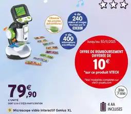 Intermarché VTECH Microscope vidéo interactif Genius XL offre