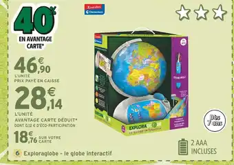 Intermarché Clementoni Exploraglobe - le globe interactif offre