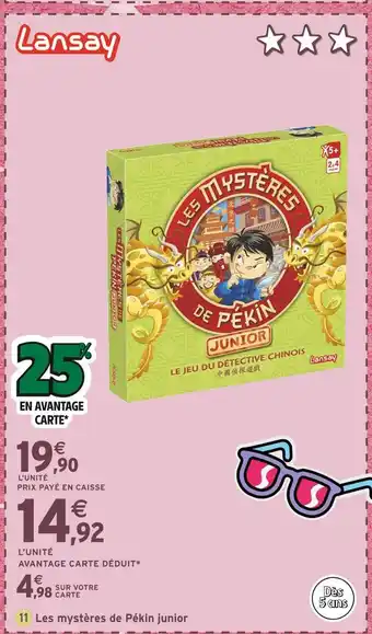 Intermarché LANSAY Les mystères de Pékin junior offre