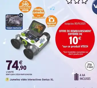 Intermarché VTECH Jumelles vidéo interactives genius xl offre