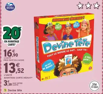 Intermarché SPIN MASTER Devine tête offre