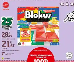 Intermarché MATTEL GAMES Blokus offre