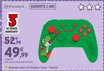 Intermarché POWER A Manette Sans Fil Hungry Yoshi - Switch offre