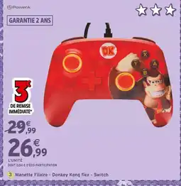 Intermarché PowerA Manette Filaire - Donkey Kong flex - Switch offre