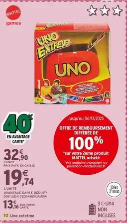 Intermarché MATTEL Uno extrême offre