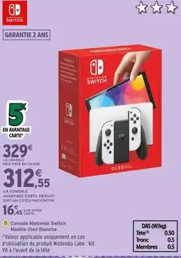 Intermarché Console Nintendo Switch Modèle Oled Blanche offre