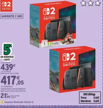 Intermarché NINTENDO Console Nintendo Switch 2 offre