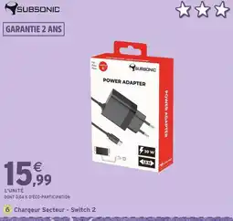 Intermarché SUBSONIC Chargeur Secteur - Switch 2 offre