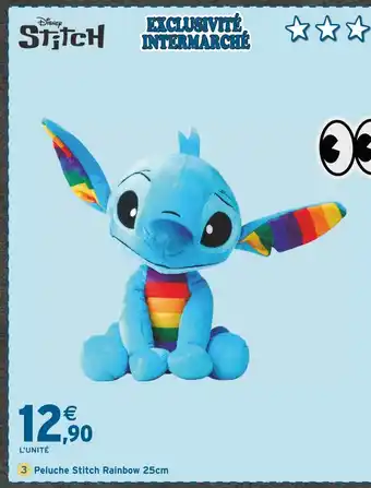 Intermarché DISNEY STITCH Peluche stitch rainbow 25cm offre