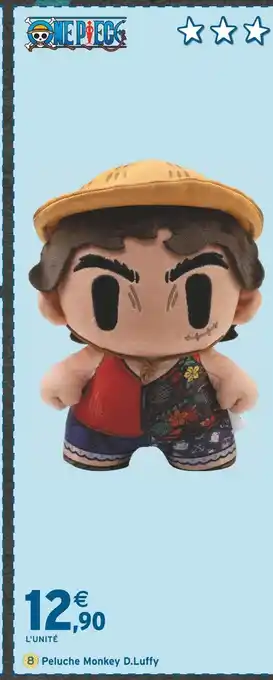Intermarché ONE PIECE Peluche Monkey D.Luffy offre