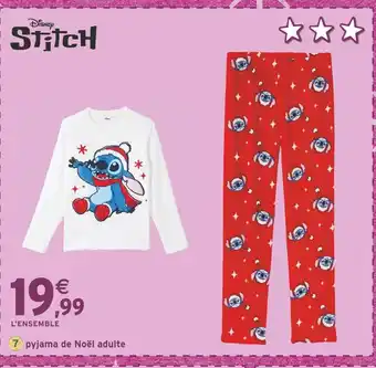 Intermarché Disney Pyjama de Noël adulte Stitch offre