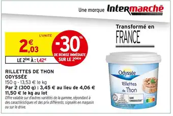 Intermarché Odyssee Rillettes de Thon offre