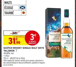 Intermarché TALISKER Single Malt Skye Scotch Whisky offre
