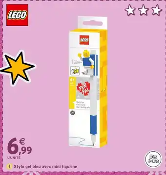 Intermarché LEGO Stylo gel bleu avec mini figurine offre