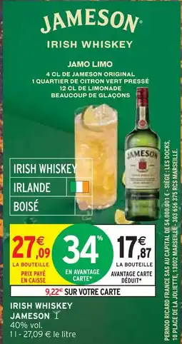 Intermarché JAMESON Irish Whiskey offre