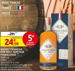 Intermarché FONDAUDÈGE Pur Malt Héritage Whisky Français offre