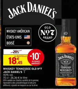 Intermarché Jack Daniel's Whiskey Tennessee Old No.7 offre