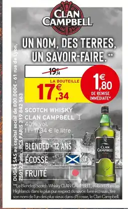 Intermarché Clan Campbell Scotch Whisky offre