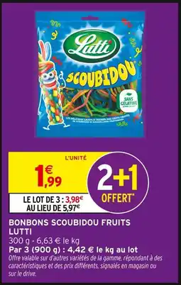 Intermarché LUTTI Bonbons scoubidou fruits offre