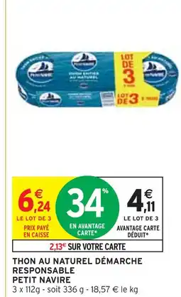 Intermarché PETIT NAVIRE Thon au naturel démarche responsable offre
