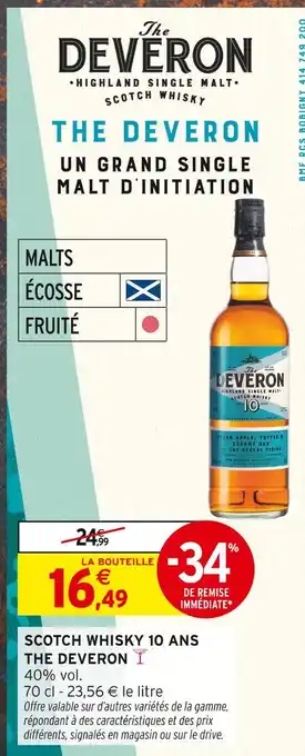 Intermarché The Deveron Scotch Whisky 10 Ans offre