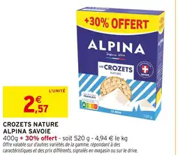 Intermarché ALPINA SAVOIE Crozets Nature offre