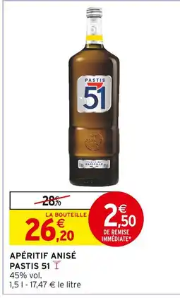 Intermarché Pastis 51 Apéritif Anisé offre