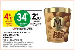Intermarché MAGNUM Bonbons glacés Gold Billionaire offre