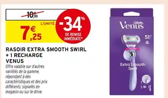Intermarché VENUS Rasoir Extra Smooth Swirl + 1 Recharge offre