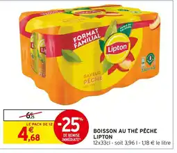 Intermarché Lipton Boisson au thé pêche offre