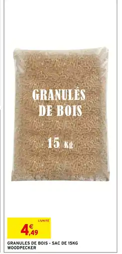 Intermarché Granules de bois - sac de 15kg woodpecker offre