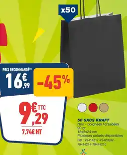Bureau Vallée 50 sacs kraft offre