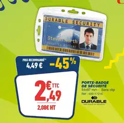 Bureau Vallée Durable Porte-badge de sécurité offre