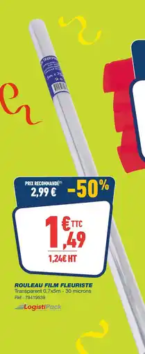 Bureau Vallée LogistiPack Rouleau Film Fleuriste offre