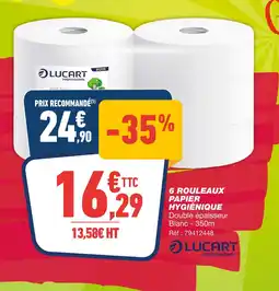 Bureau Vallée Lucart Professional 6 rouleaux papier hygiénique offre