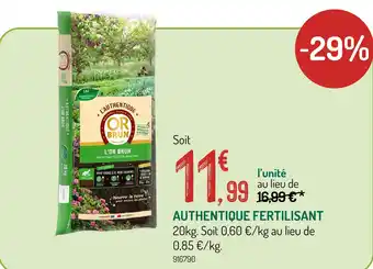 Botanic OR BRUN Authentique Fertilisant offre