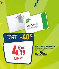 Bureau Vallée Boîte de 25 badges offre
