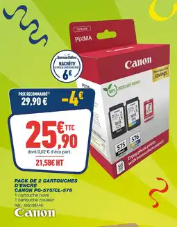 Bureau Vallée CANON Pack de 2 cartouches d'encre PG-575/CL-576 offre