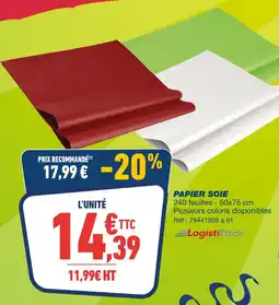 Bureau Vallée LogistiPack Papier Soie offre
