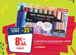 Bureau Vallée STABILO 10 surligneurs boss edition wild flowers offre